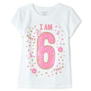 4/$25 Children’s Place birthday donut glitter tee